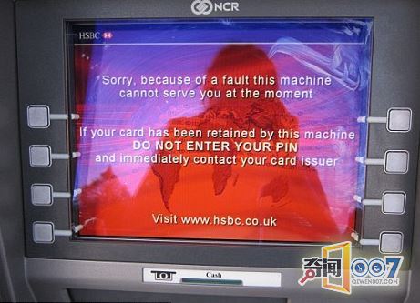 国外一银行ATM机出故障取钱吐双倍，