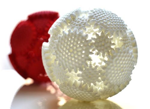 3D打印的球形齿轮 转动一个可带动全身