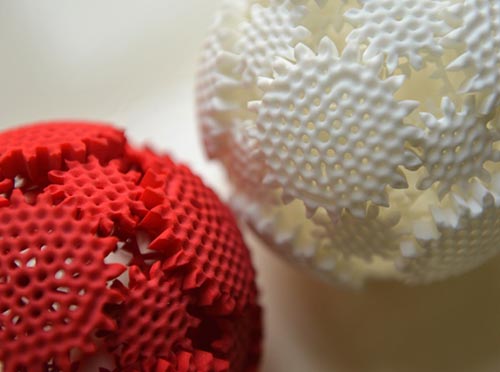 3D打印的球形齿轮 转动一个可带动全身