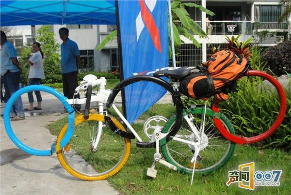 别样迎奥运！市民设计“奥运五环自行车” 时速60公里