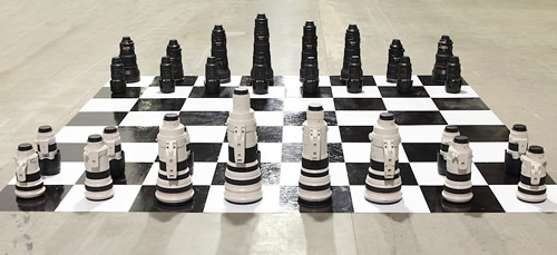 尼康与佳能的棋斗 国际象棋玩的有点奢侈