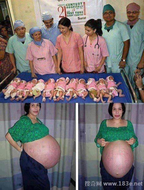 伟大的母亲，一次生了11胞胎