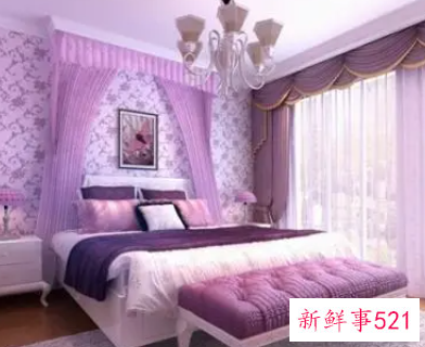 女生房间设计简约15平米紫色