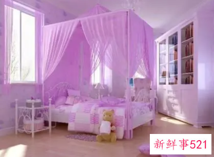 女生房间设计简约15平米紫色