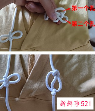 衣服两边绳子系法图解