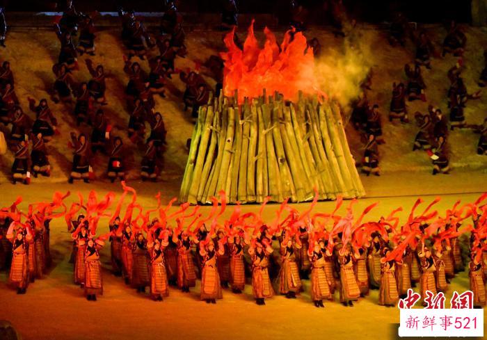 3月17日，西藏拉萨，《文成公主》大型史诗剧演出现场。　李林 摄