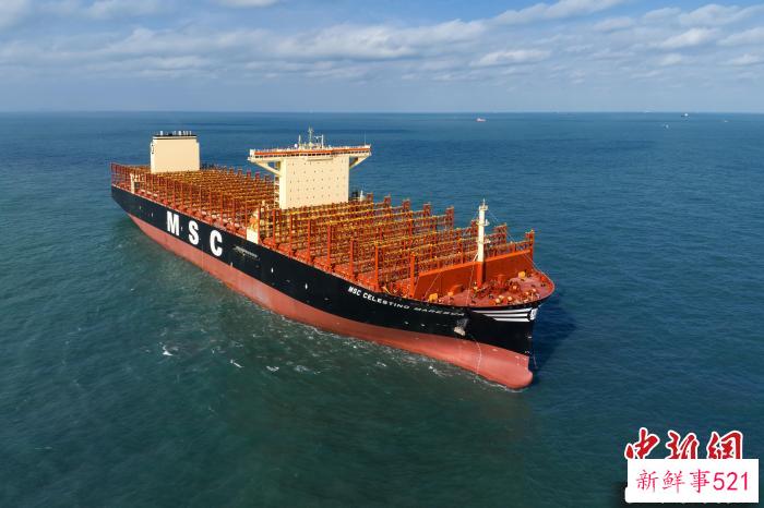24116TEU超大型集装箱船“地中海塞莱斯蒂诺马雷斯卡”号 张黎 摄