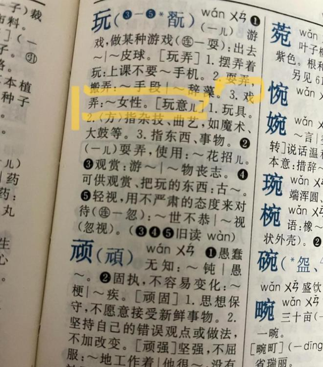 新华字典上出现“玩女性”，被网友扒出，家长：这咋给孩子解释