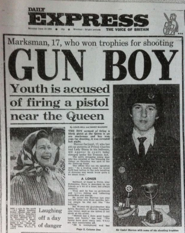 42年前，英国女王侧身骑马，被一名17岁少年射了6枪却毫发无伤