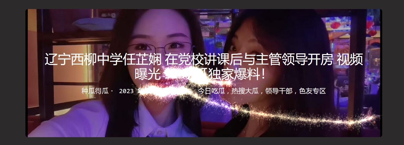 辽宁西柳中学任芷娴 在党校讲课后与主管领导开房视频曝光 独家爆料！